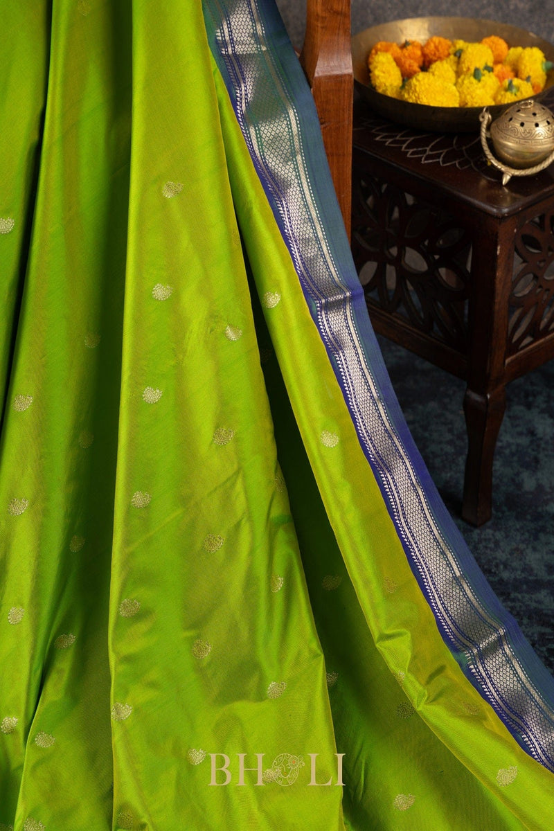 handwoven asawali pure mulberry silk Paithani