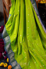 handwoven asawali pure mulberry silk Paithani