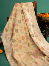 handwoven authentic kaduwa meenakari jungla katan silk banarasi