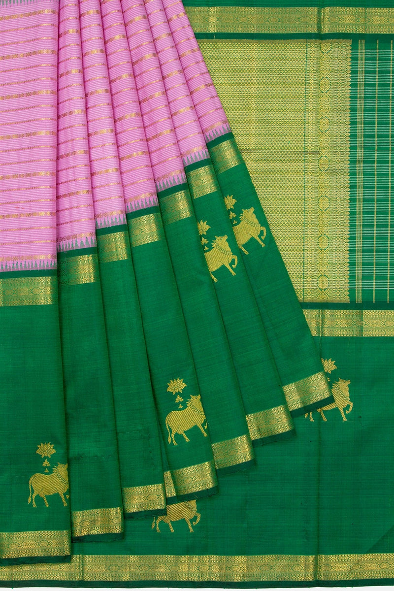 Handwoven Authentic Pure zari mulberry silk skirt border korvai kanjivaram