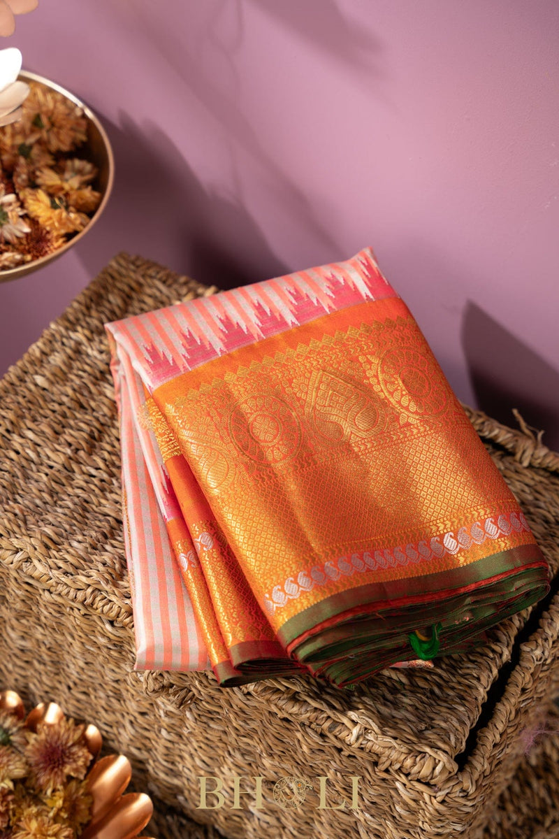 handwoven checkered kuttu pure silk gadwal