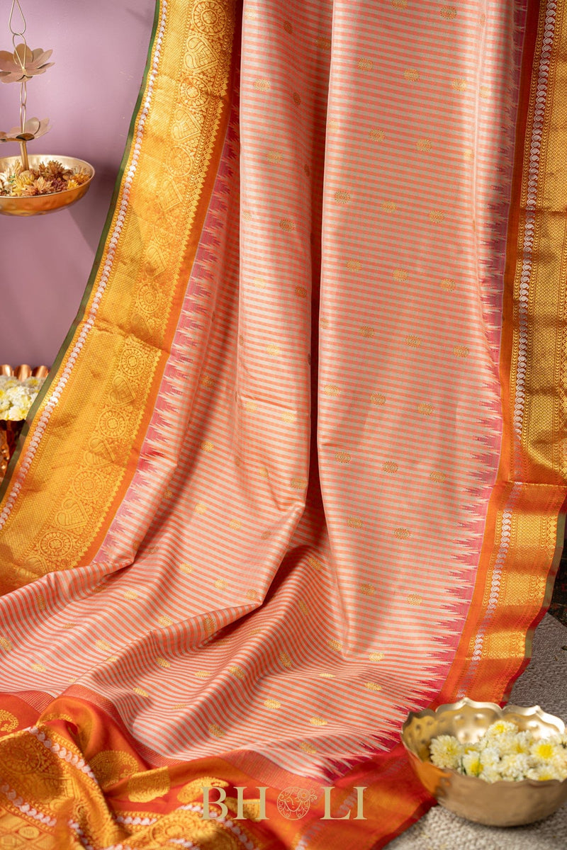 handwoven checkered kuttu pure silk gadwal