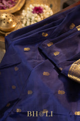 handwoven checkered pallu silk gadwal