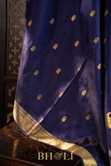 handwoven checkered pallu silk gadwal