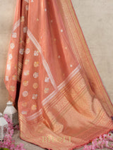 handwoven coral tissue silk kaduwa butas banarasi