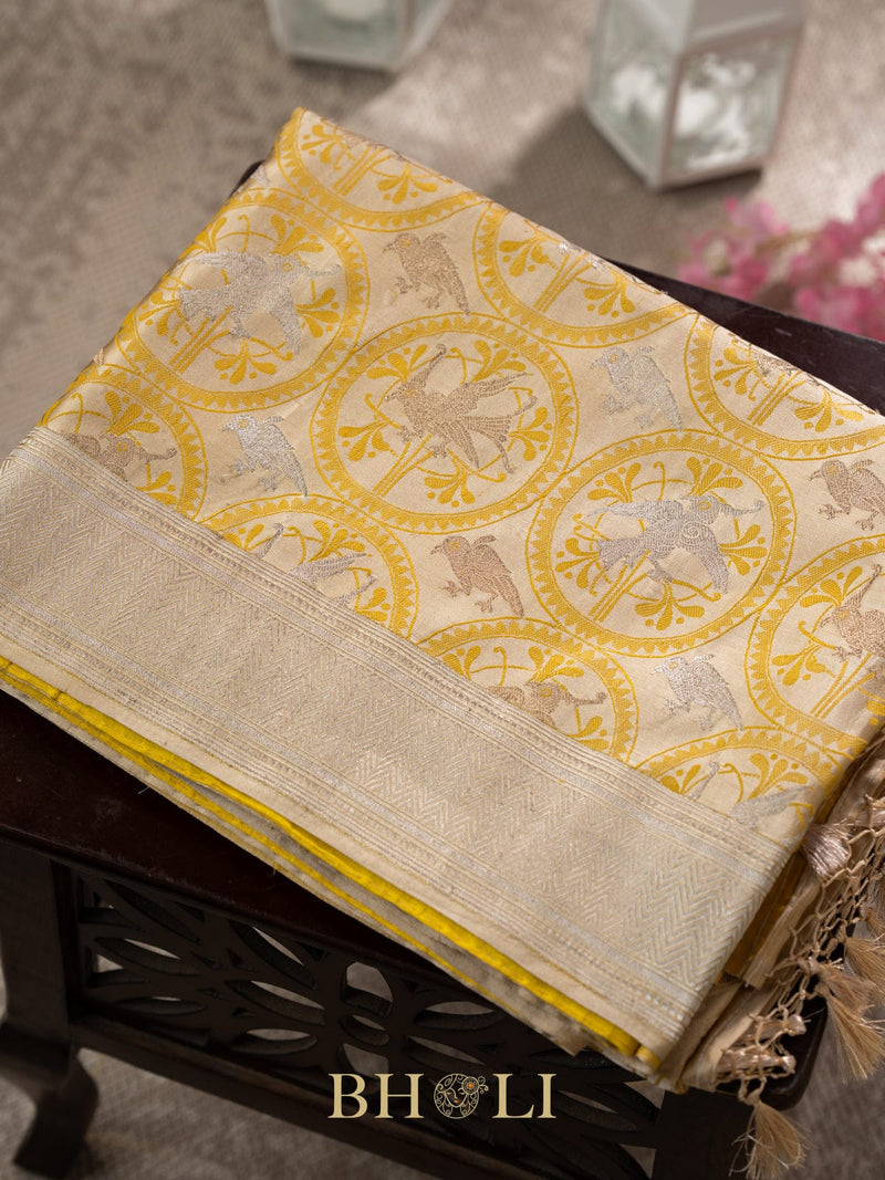 handwoven full kaduwa mashru gaji banarasi