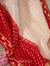 handwoven gold zari pure kora silk banarasi