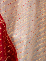 handwoven gold zari pure kora silk banarasi