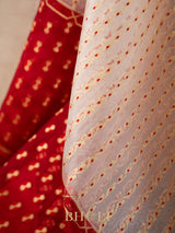 handwoven gold zari pure kora silk banarasi