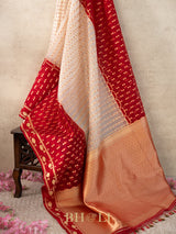 handwoven gold zari pure kora silk banarasi