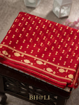 handwoven gold zari pure kora silk banarasi