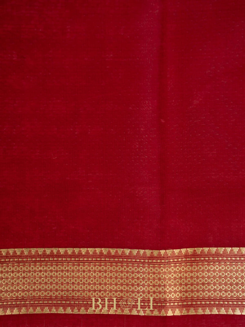 handwoven gold zari pure kora silk banarasi
