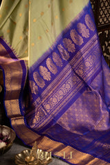 handwoven green kuttu silk by silk gadwal