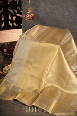 handwoven ivory pure zari mulberry silk kanjivaram
