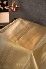 handwoven ivory pure zari mulberry silk kanjivaram