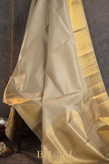 handwoven ivory pure zari mulberry silk kanjivaram