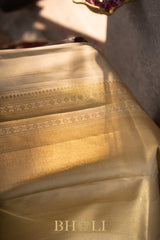 handwoven ivory pure zari mulberry silk kanjivaram