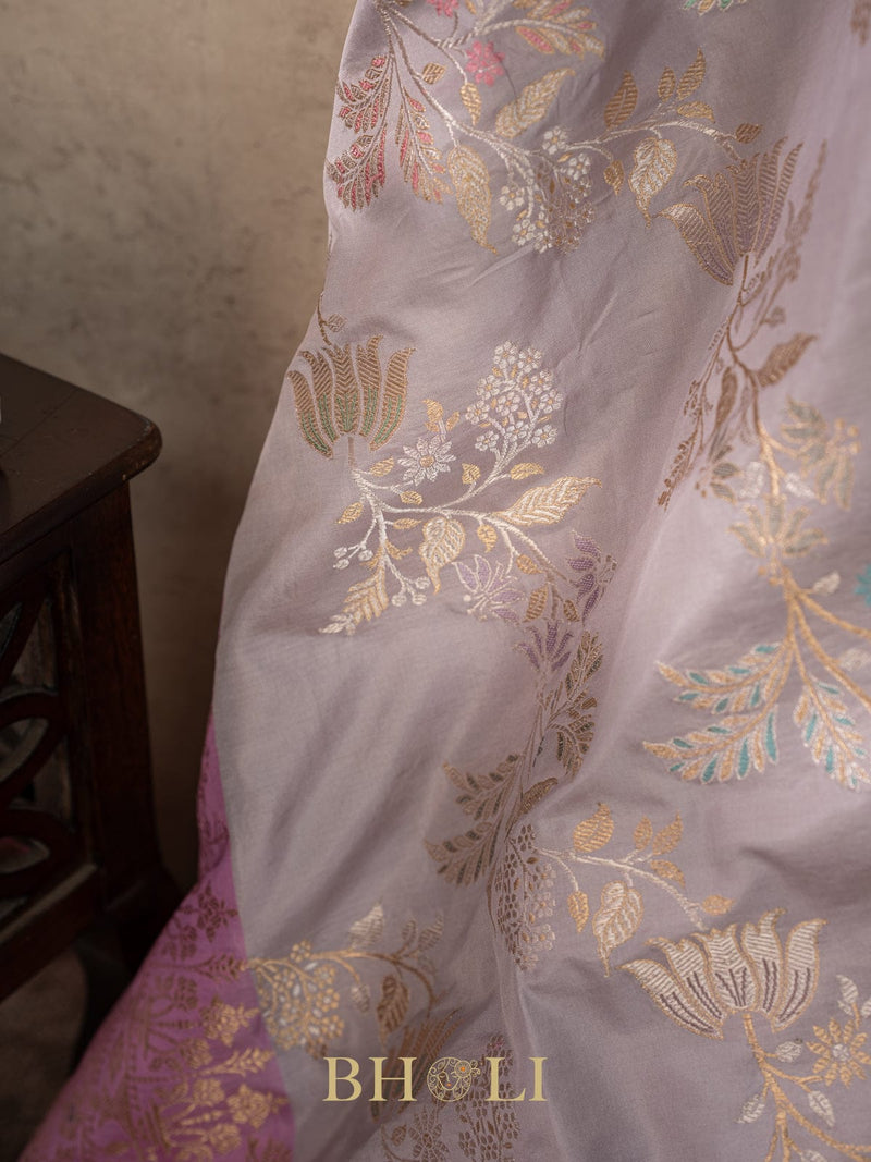 handwoven kaduwa jungla meenakari kadiyal border katan banarasi