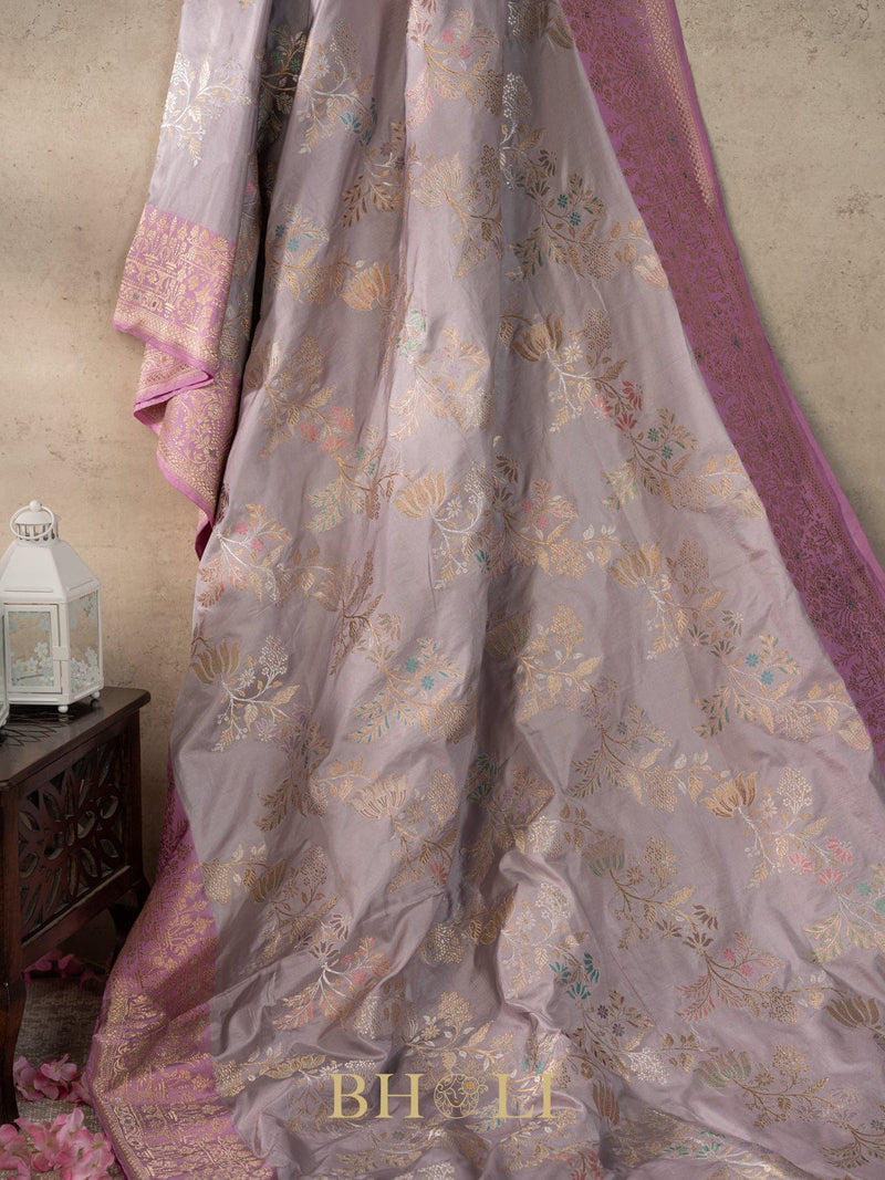 handwoven kaduwa jungla meenakari kadiyal border katan banarasi