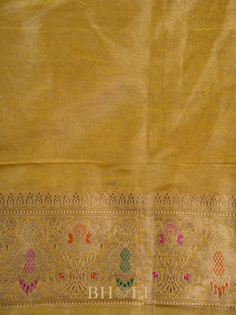 handwoven kaduwa jungla meenkari tissue banarasi