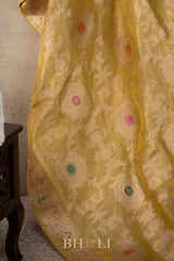 handwoven kaduwa jungla meenkari tissue banarasi