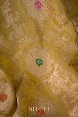 handwoven kaduwa jungla meenkari tissue banarasi