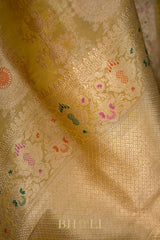 handwoven kaduwa jungla meenkari tissue banarasi