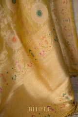 handwoven kaduwa jungla meenkari tissue banarasi