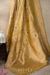 handwoven kaduwa jungla meenkari tissue banarasi