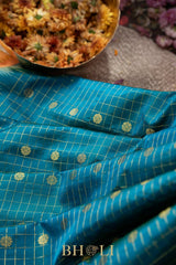 handwoven kuttu checkerd gadwal silk by silk