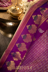 handwoven kuttu silk by silk contrast pallu gadwal