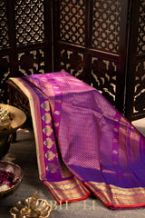 handwoven kuttu silk by silk contrast pallu gadwal