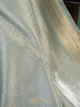 handwoven light blue pure katan silk buti banarasi