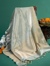 handwoven light blue pure katan silk buti banarasi