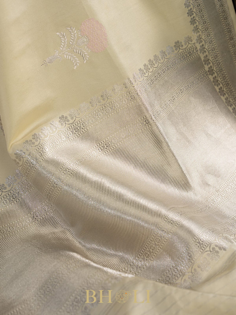 handwoven light green kaduwa buta katan silk banarasi