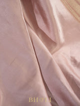 handwoven light pink silver brocade katan silk banarasi