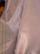 handwoven light pink silver brocade katan silk banarasi