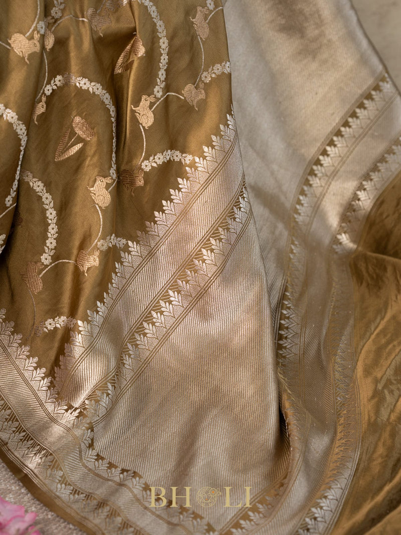 handwoven mashru gaji kaduwa jungla designer banarasi