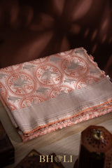 handwoven mashru gaji kaduwa jungla silver zari banarasi