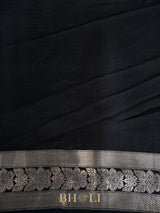 handwoven mashru gaji kaduwa sona rupa buta black banarasi
