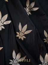 handwoven mashru gaji kaduwa sona rupa buta black banarasi
