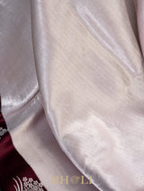 handwoven modern classic kaduwa buta wine border brocade banarasi