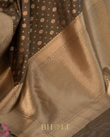 handwoven moss green pure katan silk banarasi
