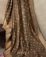 handwoven moss green pure katan silk banarasi