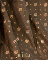 handwoven moss green pure katan silk banarasi
