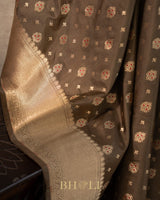handwoven moss green pure katan silk banarasi