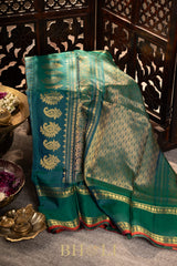 handwoven multi checks contrast kuttu border silk gadwal