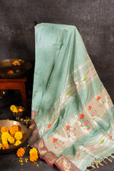 handwoven Narali Kath pure silk yeola paithani