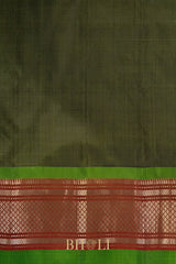 Handwoven narali paithani pure mulberry silk greensaree