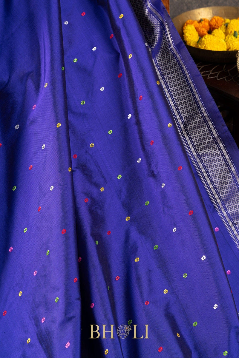 Handwoven narali paithani pure mulberry silk no zari saree
